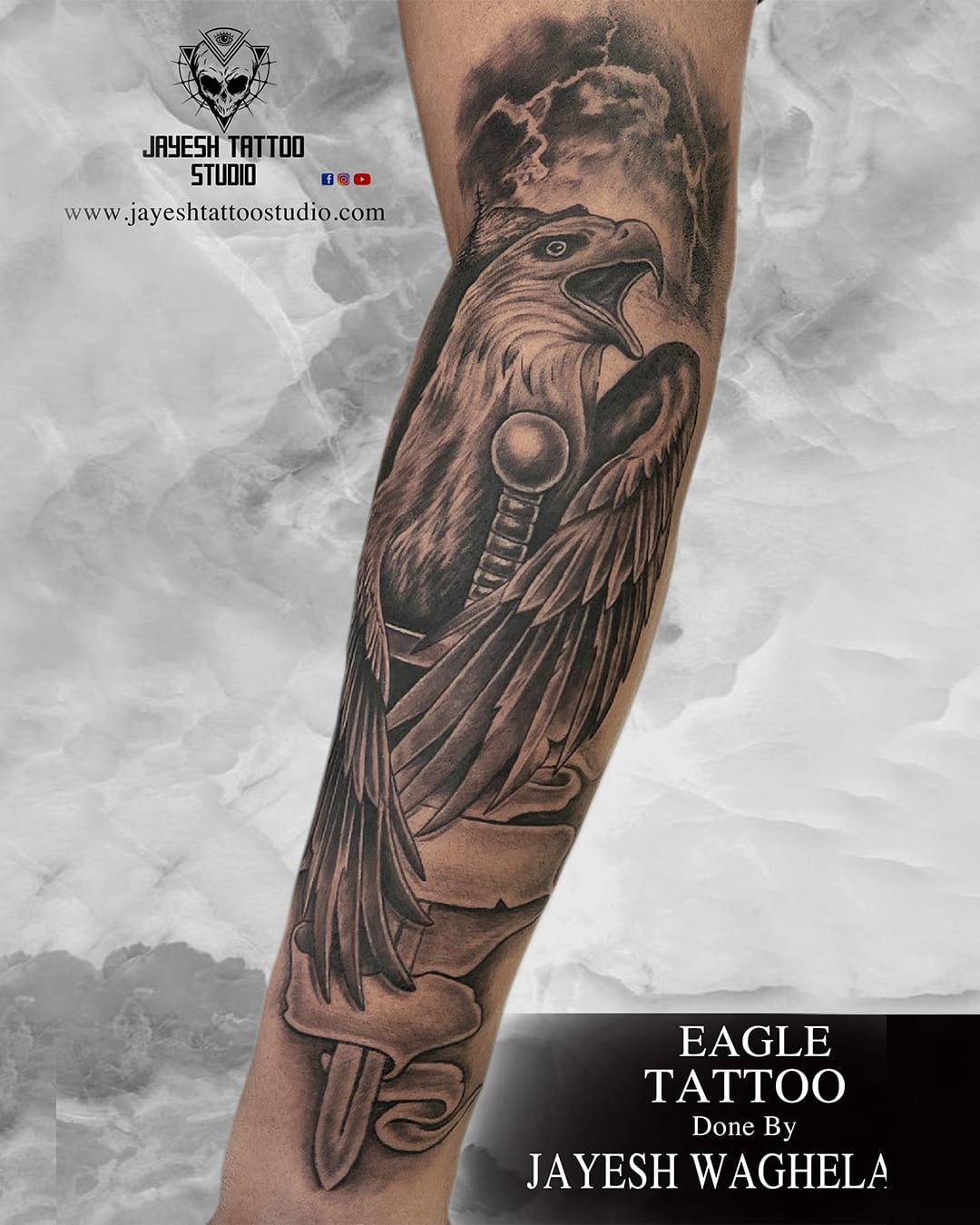 eagle tattoo by #jayeshwaghela_25 #jayeshtattoostudio#besttattooartistingoa#toptattooshopingoa